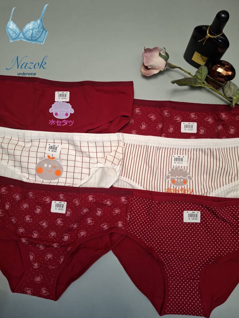 شورت زنانه  نخی برند T B T رنگ قرمز و سفید