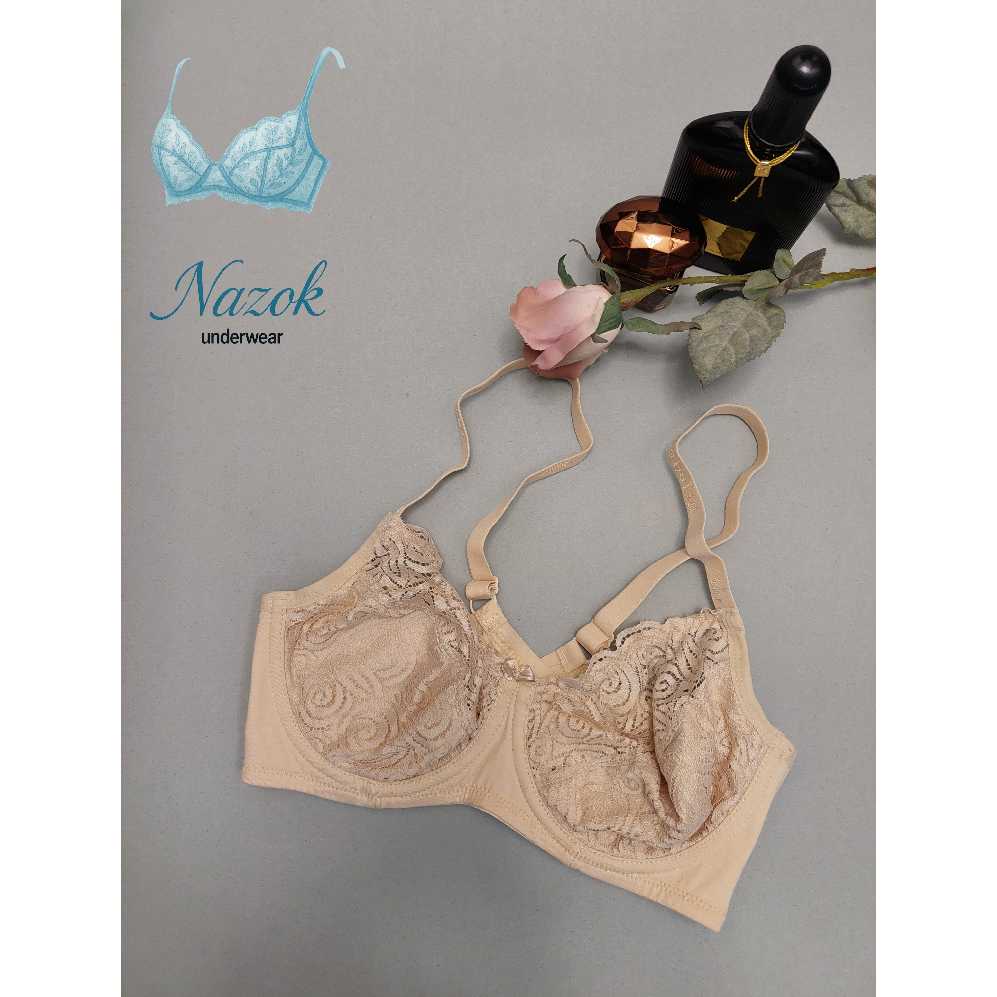 سوتین زنانه نخی برند ایزابلا تک دانتل فنردار