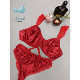 ست لباس زیر زنانه قرمز لوند برند Solin Lingerie، جذاب و فریبنده برای شب