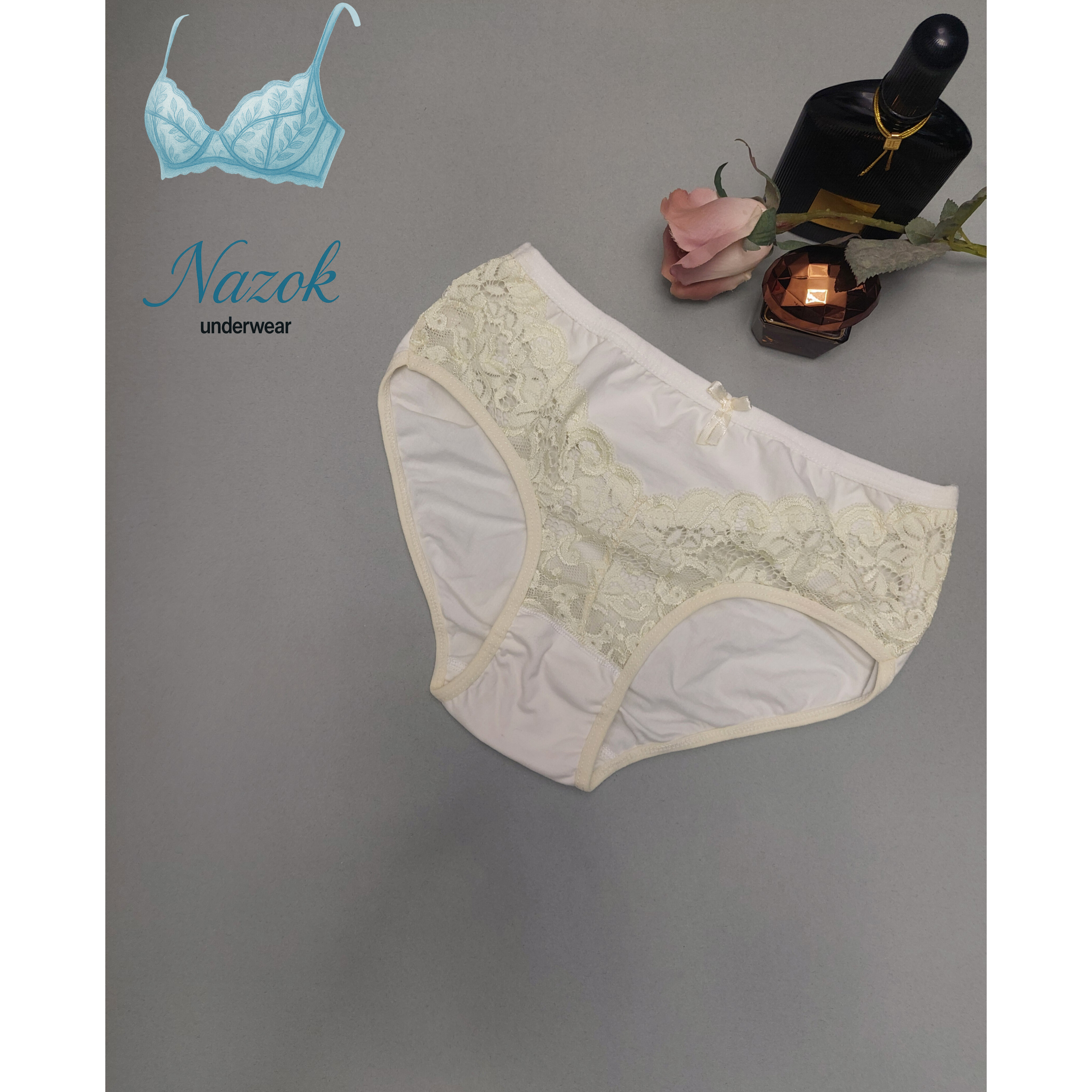 شورت زنانه گیپور سفید رنگ سایز XL