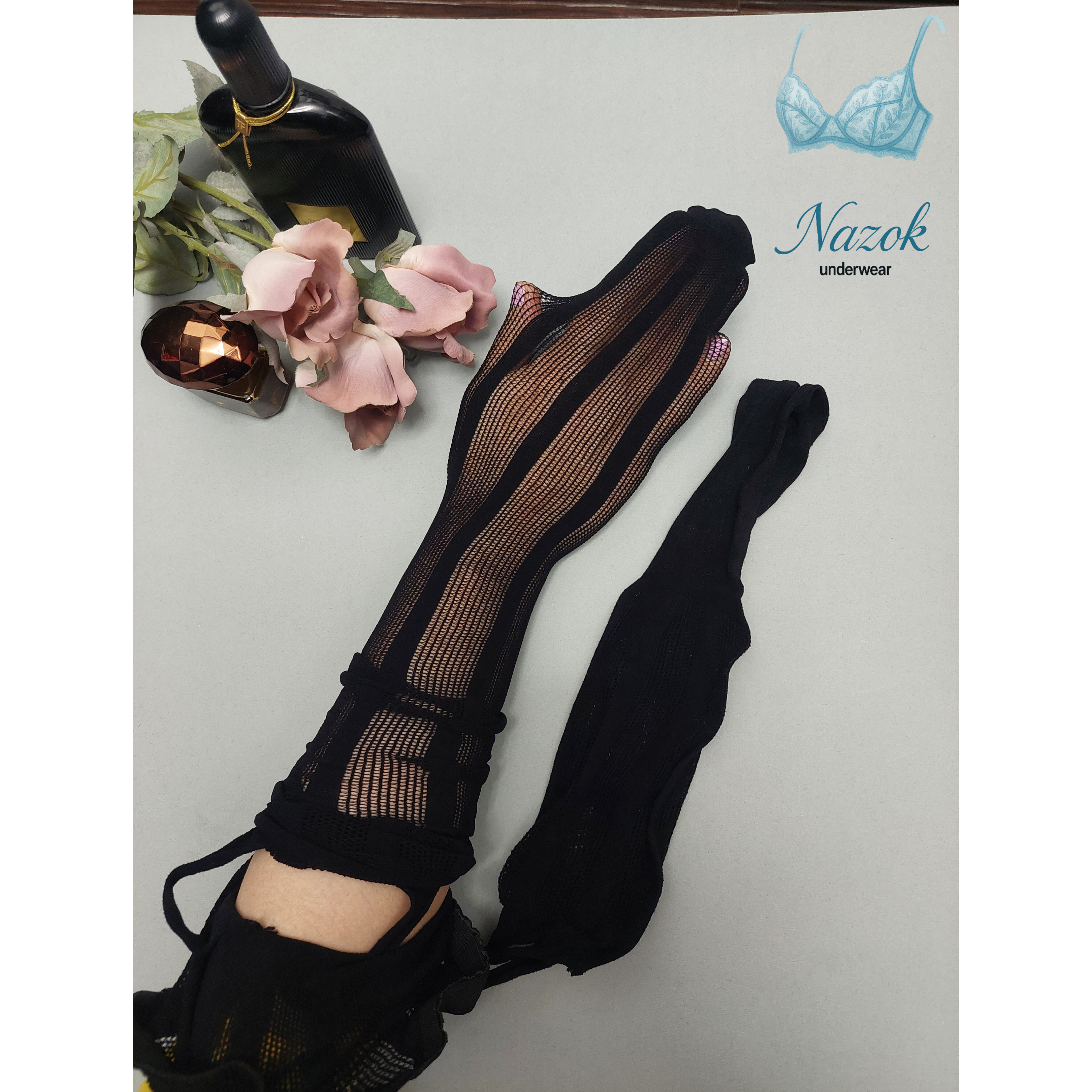 جوراب شلواری زنانه طرح دار برند MOZE رنگ مشکی